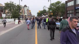 Classic car show on Main street Markham near Toronto with cars from back in the good old days.