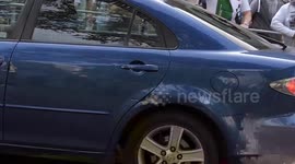Palestine and Israil and far right protesters clash in whitehall london