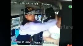 Chinese woman aggressively attacks bus driver after being told off