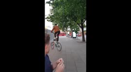 Riding a very tall bike in South London