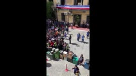 Police destroy video arcade games used for illegal gambling in the Philippines