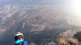 Epic wingsuit base jump in italy
