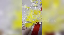 Talented Chinese cook creates vivid floral artwork from boiled sugar