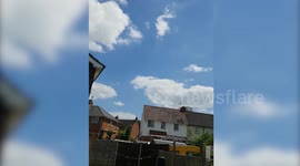 Bizarre footage shows Britain is so hot it is 'raining grass'