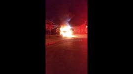 Flames engulf pickup truck 'hit by firework' in Las Vegas neighbourhood during Independence Day celebrations