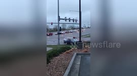 US police pursuit ends in shocking T-bone collision