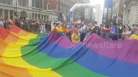 The Rainbow flag leads the 2019 Pride of London Parade