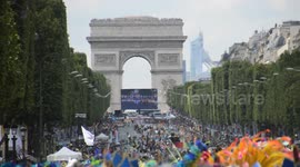 Colourful Carnaval tropical de Paris takes over the Champs-Elysees