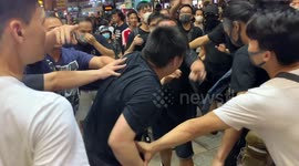JULY 7: Moment clashes break out during protest in Kowloon's Yau Ma Tei.