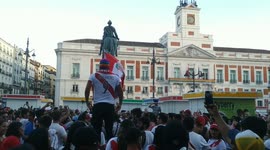 Perú football national team supporters ready for the America cup  final in Madrid