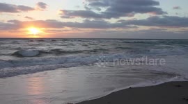 Relaxing Ocean Waves at Sunset
