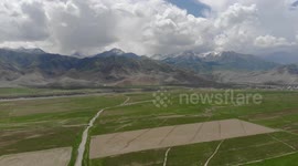 Drone video of South of Naryn, Central Asia, Kyrgyzstan, …