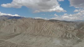 Drone video of  montain South of Naryn, Central Asia, Kyrgyzstan, …