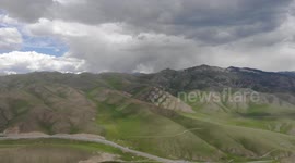 Drone video of Mountain of South of Naryn, Kyrgyzstan.