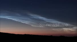 Intricate Noctilucent Clouds Time Lapsed