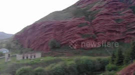 Drone Video of Mountain Goats on Seven Bulls Rock Formation, Karakol, Kyrgyzstan.