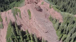 Drone Video of Seven Bulls Rock Formation, Karakol, Kyrgyzstan.