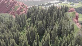Drone Video of Seven Bulls Rock Formation, Karakol, Kyrgyzstan.