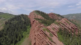Drone Video of Seven Bulls Rock Formation, Karakol, Kyrgyzstan.