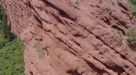 Drone Video of Seven Bulls Rock Formation, Karakol, Kyrgyzstan.