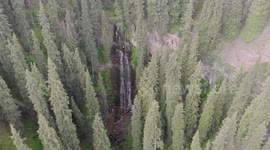 Drone Video Jeti-Oquz Canyon - Waterfalls (Seven Bulls Rocks), Karakol, Kyrgyzstan.