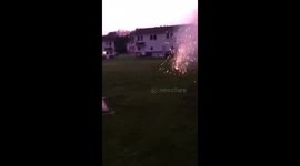 Jumping through fireworks fail