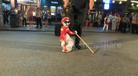 Amazing String Puppet Dancing! Man performed controls the puppets that dance to the music