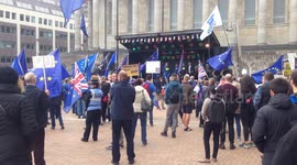 Birmingham brexit march protest in the streets, peaceful