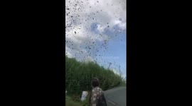 Whirl wind happens right infront of fisherman’s feet