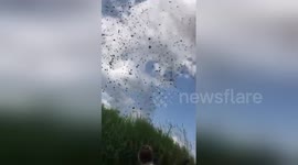 Fisherman caught in incredible 'haynado'