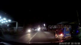 Road accident involving a father his pregnant wife and his son