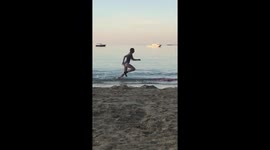 When Skimboarding doesn’t go quite to plan!