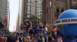 World Cup Soccer: USWNT Sprays Champagne at Ticket Tape Parade