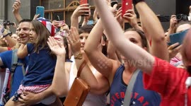 USWNT: Crowd cheers at ticker tape parade for World Cup soccer champions