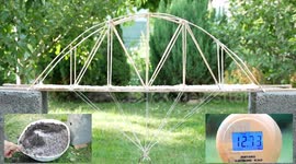 DIY mini bamboo bridge tested to see how much weight it can hold| Experiments