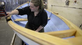 A young woman who gave up hairdressing has become Scotland’s first modern apprentice - in the centuries old craft of boat building