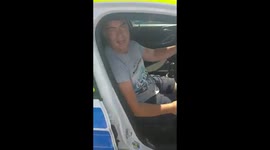 Man takes a POLICE CAR for a joyride - after careless cops left the keys inside while they went to buy doughnuts