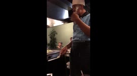 Will smith working as a Jamaican chef playing with his food
