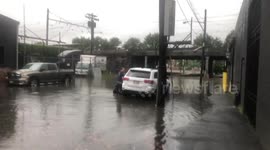 Cars abandoned in floodwater on New Jersey road after tornado rattles area