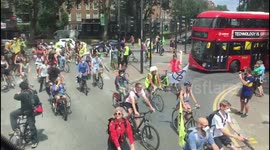Extinction Rebellion climate protesters halt London traffic with mass ride-out