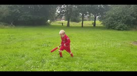 Young boy overestimates skill at rounders in hilarious fail