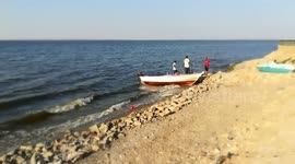 Old Ancient Boat At Qarun lake Beach