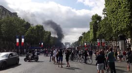 French riot police use tear gas to disperse Bastille Day protesters
