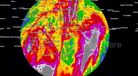 Tropical storm Barry over New Orleans as seen on doppler weather radar screen