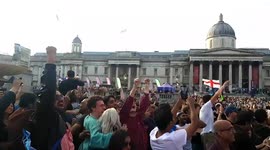 Fans in Trafalgar Square go wild as England win Cricket World Cup