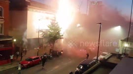 Algerian football fans in London celebrate African Cup of Nations victory