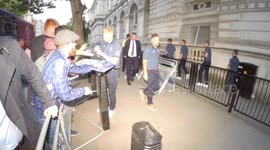 England Cricket World Cup final hero Ben Stokes stops to sign autographs for fans after leaving 10 Downing Street