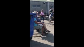 Granny Grooves outside the loos!