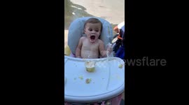 US baby gets brain freeze for the first time on her birthday