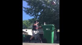 Trick kicker shows off amazing 'boomerang shot'